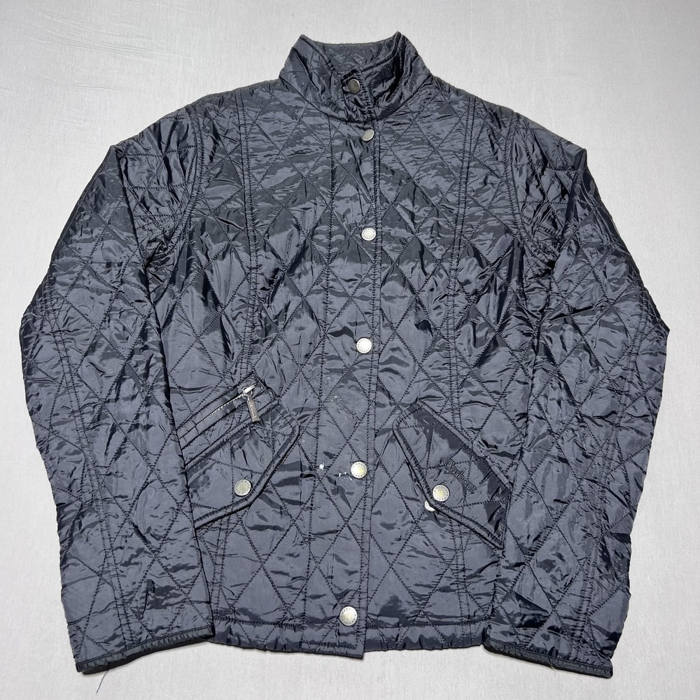 Barbour Chelsea Quilt‎ Lightweight Flyweight Jacket Womens US 4 UK 8 Black